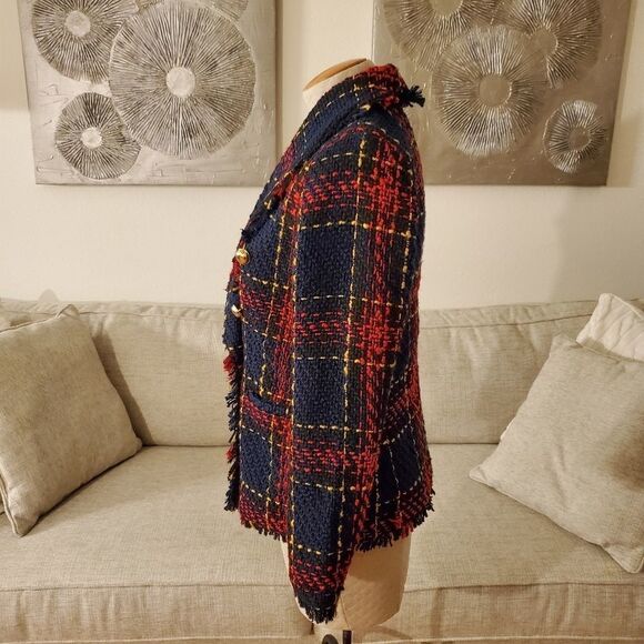 Halogen Raw Edge Cotton Blend Tweed Jacket - Picture 7 of 12